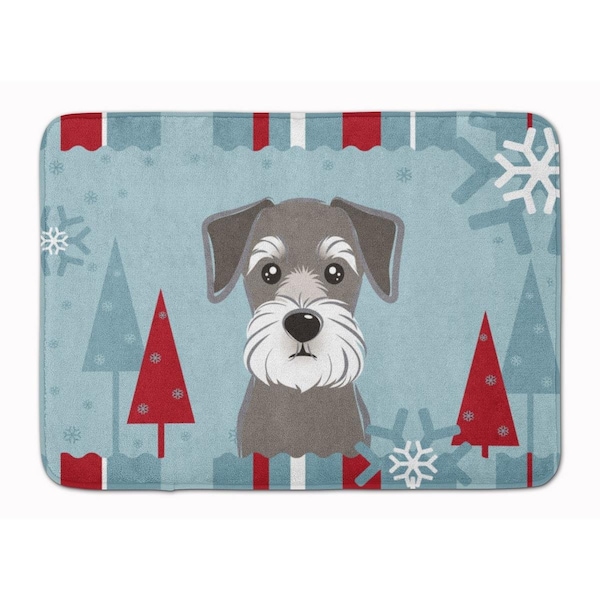 Carolines Treasures Winter Holiday Schnauzer Machine Washable Memory Foam Mat BB1702RUG - main